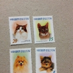 黑蜜馬◕‿◕95年 常124 寵物郵票(第3輯) 4全