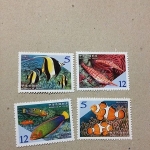 黑蜜馬◕‿◕95年 特489 台灣珊瑚礁魚類郵票 4全