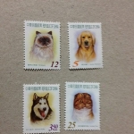 黑蜜馬◕‿◕94年 常124 寵物郵票 全4