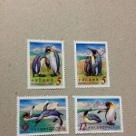 黑蜜馬◕‿◕95年 特485 可愛動物郵票-國王企鵝 4全